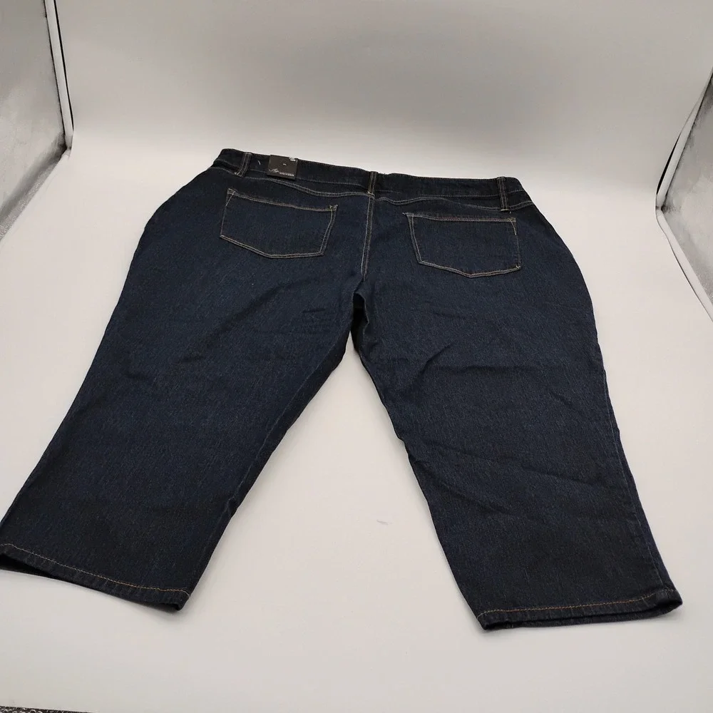 A3 Denim Womens Plus Size 22W Dark Wash Capri Jeans Cropped DN1W3180C6W NEW - Picture 11 of 16